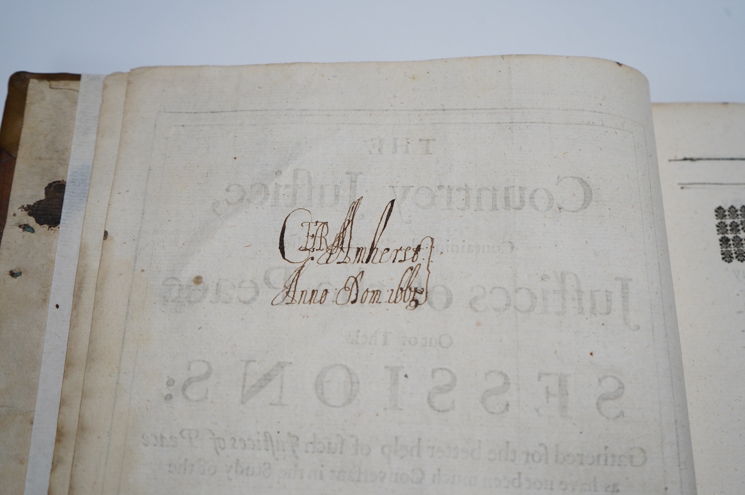 Dalton, Michael - The Countrey Justice, containing the practice of the Justices of the Peace out of their Sessions ... (? 8th edition). Now again enlarged, with many precedents and resolutions of the quaeres contained in